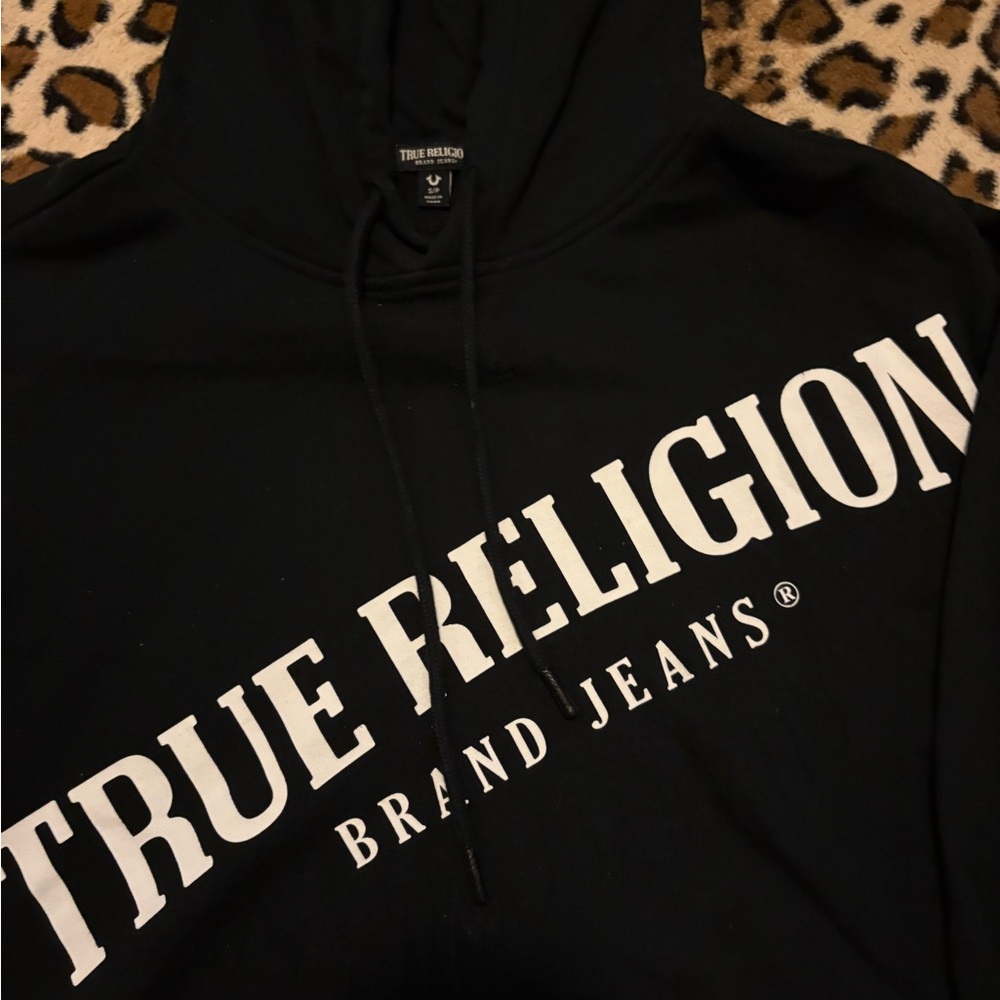 True Religion Black Sweatshirt with White Logo